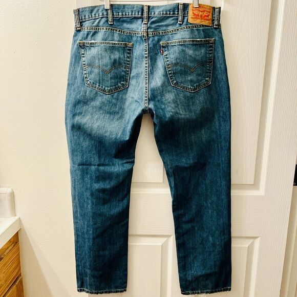 Levis 559 Relaxed Straight Jeans Men's 38 X 32 Sub Zero Blue Distressed 5 Pocket - Picture 2 of 12